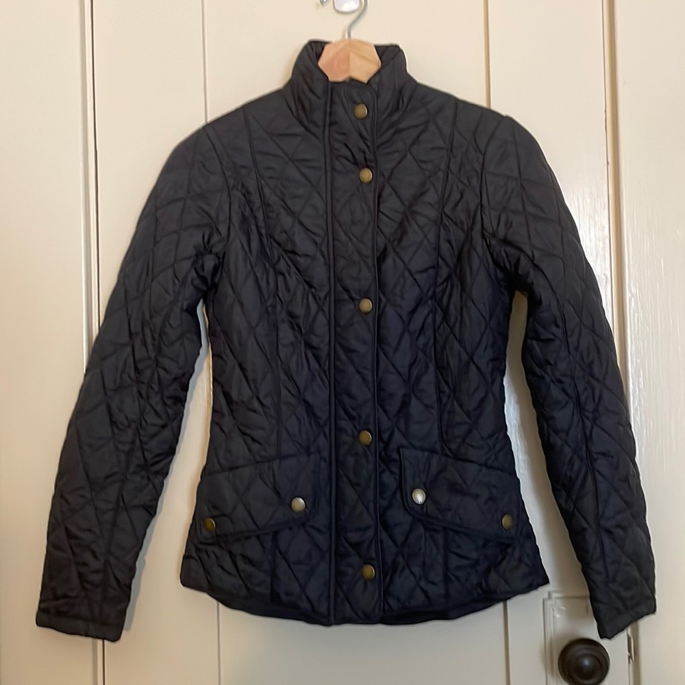 Navy Barbour Flyweight Cavalry Quilted Jacket